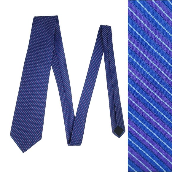 Brooks Brothers Other - Vintage Brooks Brothers Regimental Stripe Pattern Blue Purple 100% Silk Necktie